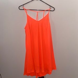 Bright pink/orange/coral color dress